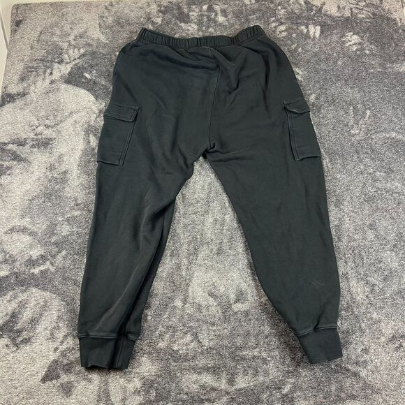 Nike Club Fleece Cargo Joggers Men's L Black Drawstring Pockets Sweatpants - Picture 8 of 10